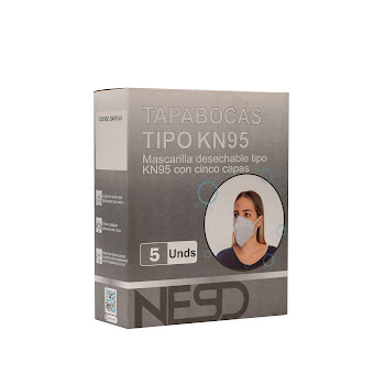 Tapabocas Tipo KN95 Color Gris x5 und  