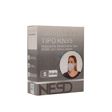 Tapabocas Tipo KN95 Color Gris x5 und  
