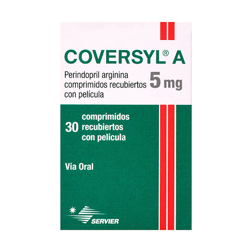 Perindopril Arginina 5mg Coversyl A Servier Caja x 30 Comprimidos