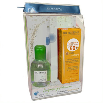 Kit Protector Solar Bioderma Photoderm Cover Touch Dorado x 40 gr + Sébium H2o x 100 ml  