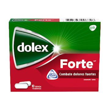 Dolex Forte Acetaminofén + Cafeina 500/65mg Haloen Caja x 10 Tabletas  