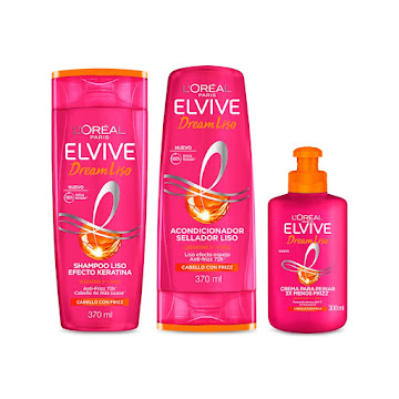 Combo Elvive Dream Liso Shampoo + Acondicionador + Crema Para Peinar  
