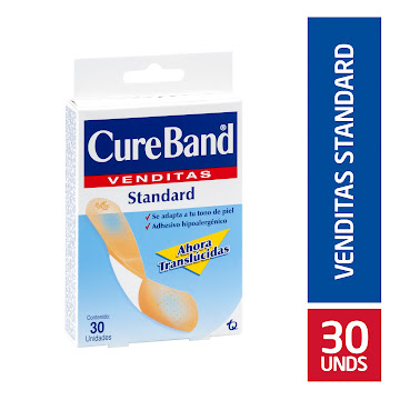 Cura Cure Band Standard Translúcidas x 30 und  