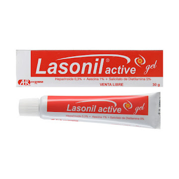 Lasonil Active Heparinoide + Aescina + Salicilato de Dietilamina 0.3%/1%/5% Tubo x 30 gr  