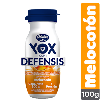 Yogurt Alpina Yox Con Defensis Melocotón x 100 gr  