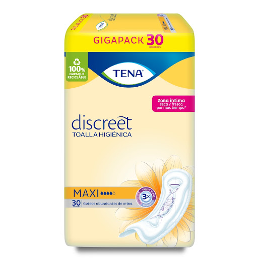 Toallas Higiénicas Tena Discreet Maxi Paquete x 30 und