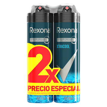 Desodorante Rexona Aerosol Xtracool 150 ml x 2 und  