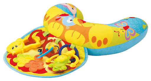 Cojín Infantil Media Luna con Sonajeros Toy Logic Toy Logic Caja x 1 Levantar la cabeza y empujar hacia arriba para jugar con los juguetes ayudan a fortalecer los músculos del cuello y del torso del bebé Con el Cojín y los sonajeros lograrás el equlibrio perfecto entre