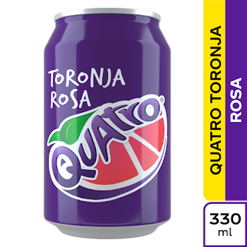 Gaseosa Quatro Toronja Rosa Lata x 330 ml  