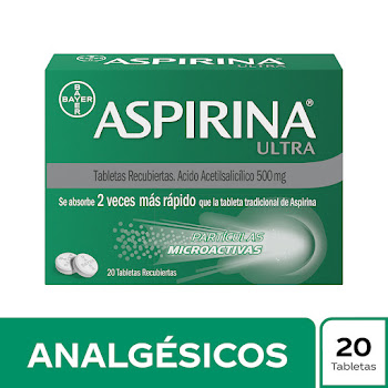 Aspirina Ultra Ácido Acetilsalicilico 500 mg Bayer Caja x 20 Tabletas  