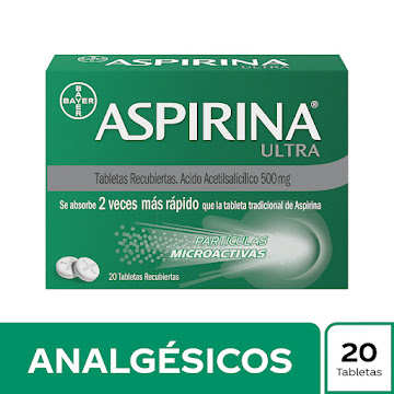 Aspirina Ultra Ácido Acetilsalicilico 500 mg Bayer Caja x 20 Tabletas  
