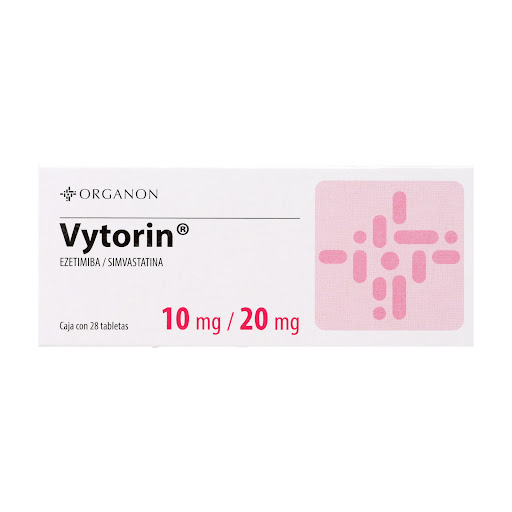 Vytorin Ezetimiba + Simvastatina 10mg/20mg  MSD Caja x 28 Tabletas