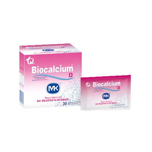 Biocalcium D Calcio Carbonato + Vitamina D3 500 mg MK Caja x 30 Sobres