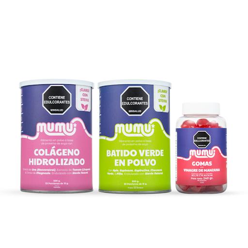 Combo Radiante (Vainilla) + Regalo Mumu Tarro x 500 gr Colágeno Hidrolizado Sabor Vainilla + Batido Verde en Polvo + Gomitas con Vinagre de Manzana + Regalo

Dale a tu cuerpo la dosis de belleza y autocuidado que necesita para brillar.