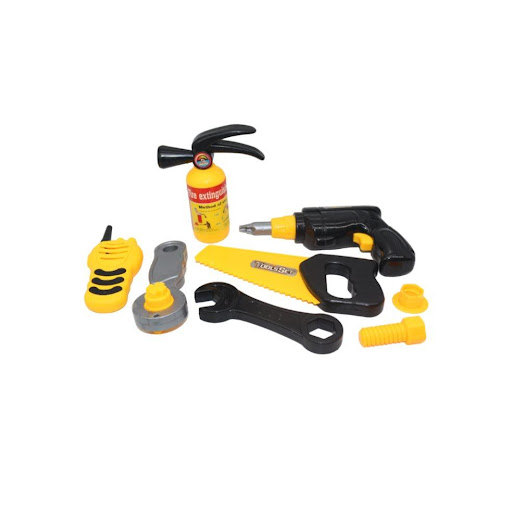 Set Herramientas Bolsa Plasticos Asociados  x 1 Es un juguete educativo y fascinante, fabricado en plástico resistente y seguro. Este set incluye herramientas de imitación diseñadas para estimular habilidades motoras finas, coordinación mano-ojo y 