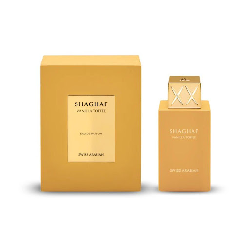 Perfume Swiss Arabian Shaghaf Vanilla Toffee EDP 75ml Swiss Arabian Botella x 1 El caramelo de vainilla Shaghaf se despliega con la decadente dulzura del caramelo mantecoso y el rico café arábica. El corazón revela un pastel de nueces, que recuerda las intrincadas capas de una Nu
