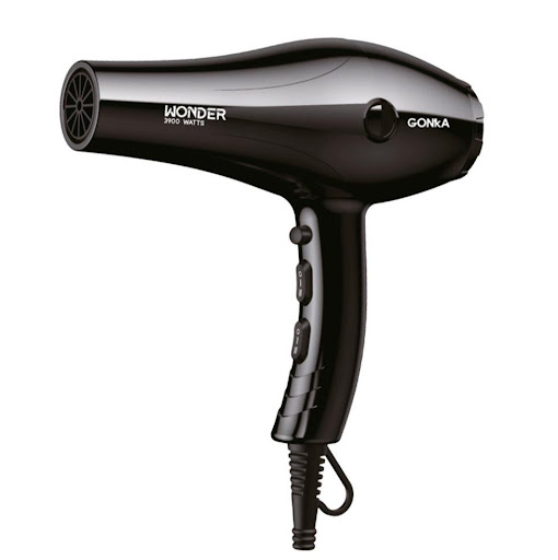 Secador Profesional 3900W Wonder  Gonka Caja x 1 Un elegante y ultraligero secador de pelo de rendimiento profesional con revestimientos cerámicos para un efecto delicado en el cabello. Gracias a su tecnología iónica, elimina el exceso de encrespami