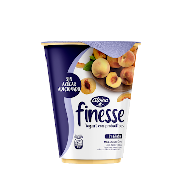 Yogurt Alpina Finesse Melocoton Sin Azucar x 180 gr  