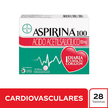Aspirina Ácido Acetilsalicilico 100 mg Bayer Caja x 28 Tabletas  