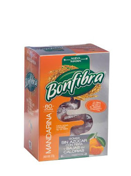 GOMAS PROCAPS BONFIBRA   MANDARINA SIN AZÚCAR BAJA EN CALORÍAS X60UND 