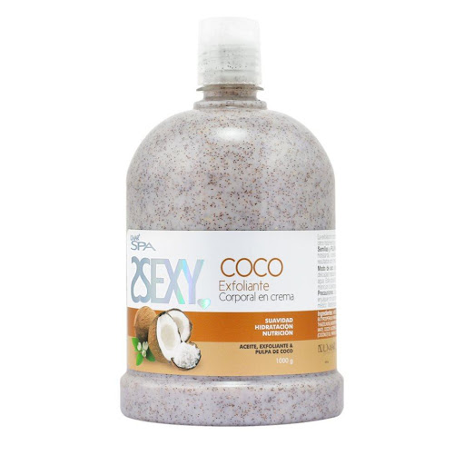 COCO EXFOLIANTE CORPORAL 1000g L´MAR SPA  x 1 Este cremoso exfoliante corporal esta formulado con Aceite, Corteza y PULPA DE COCO 100% Natural, rico en ácidos grasos que limpia profundamente hidratando, nutriendo y retexturizando la piel dejándol