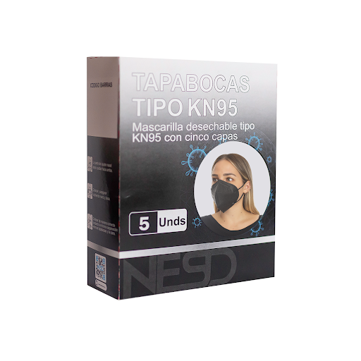 Tapabocas Nesd Tipo KN95 Negro x 5 und