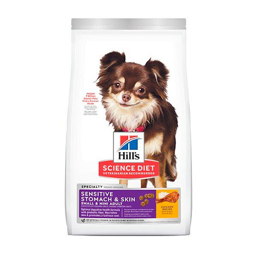 HILLS C ADULTO SENSITIVE STOMACH SKIN MINI 4 LB Hills  x 1 El alimento seco para perros Hill's Science Diet Small & Mini Sensitive Stomach & Skin es suave para el estómago mientras nutre la piel y promueve un pelaje lustroso.