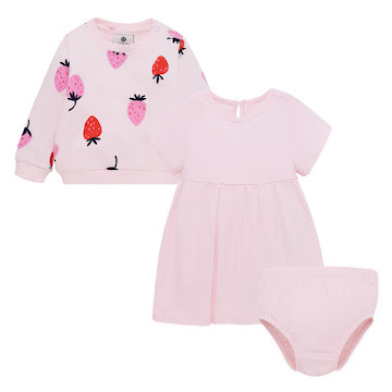 Conjunto Vestido Bebé Offcorss Con Buzo 18 Meses Rosado x 3 Piezas undefined