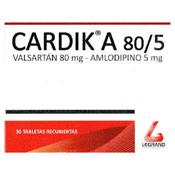 Cardik A Valsartan 80mg   + Amlodipino 5mg Legrand Caja x 30 Tabletas  