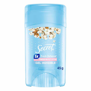Desodorante Antitranspirante Mujer Secret Gel Invisible Powder Protect Algodón Stick x 45 gr  