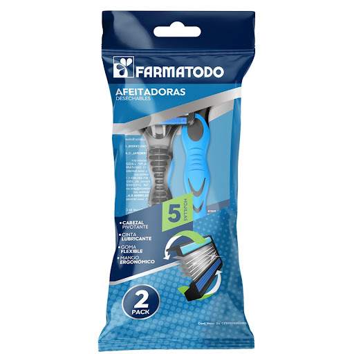 Afeitadora Desechable Farmatodo Para Caballero Bolsa x 2 und