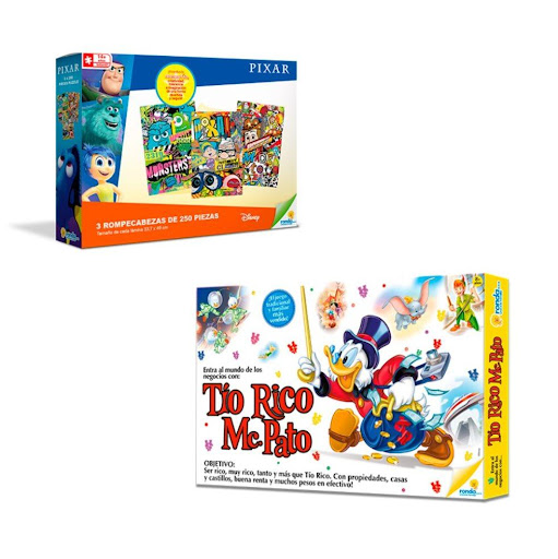 Oferta 2085-Rompecabezas 3 X 250 Pzas+Monopolio Tio Rico RONDA CAJA x 1 Oferta 2085-Rompecabezas 3 X 250 Pzas +Monopolio Tio Rico
Rompecabezas 3 X 250 Pzas Pixar

Diviértete armando nuestro colección de Rompecabezas 3 X 250 Pzas Pixar, luego utilízalo como elemento decora