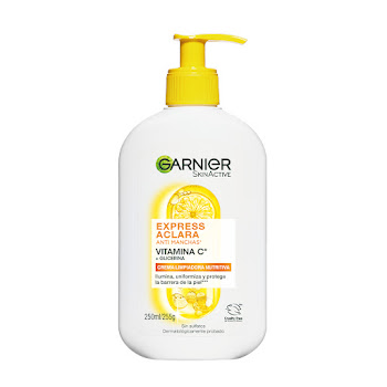 Crema Limpiadora Garnier Nutritiva Express Aclara Vitamina C 250 ml  
