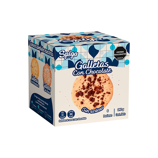 Galletas de arroz Spiga Foods con chocolate sin azúcar x 6 und