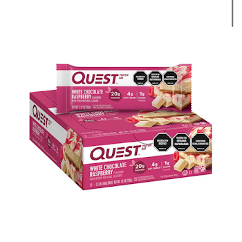 Barra De Proteína Quest Chocolate Blanco Frambuesa x 60 gr  