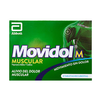 Movidol M Naproxeno + Cafeína 220mg/50mg Abbott x 8 Tabletas  