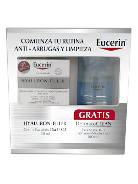 Kit Crema Eucerin Facial Día Hyaluron-Filler x 50 ml + Gel Loción Micelar x 100 ml undefined