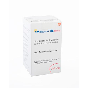 Wellbutrin Xl Clorhidrato de Bupropion 300 mg GSK Caja x 30 Tabletas  