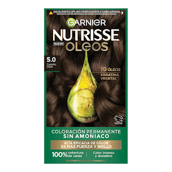 Tintura Garnier Nutrisse Oleos Tono 5.0 Castaño Claro x 160 ml  