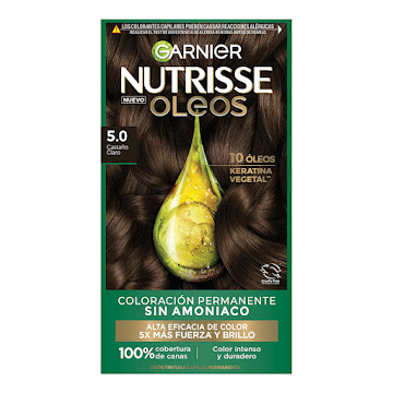 Tintura Garnier Nutrisse Oleos Tono 5.0 Castaño Claro x 160 ml  
