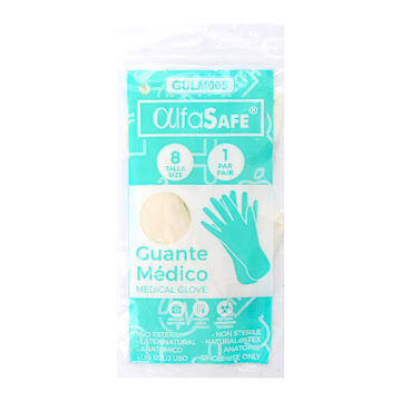 Guante Alfa Trading No Estéril Talla 8 Paquete x 2 und  