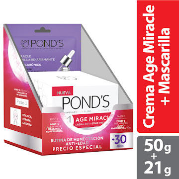 Crema Ponds Age Miracle x 50 gr + Mascarilla Reafirmante x 21 gr  