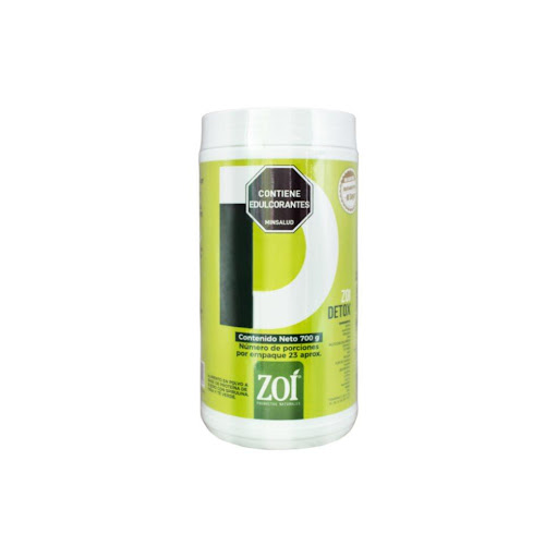 Detox ZOI Mezcla  x 700 gr Detox ZOI es una mezcla vegetal en polvo para preparar bebida, elaborada con ingredientes de origen natural como piña, espinaca, aloe vera, manzana verde, té verde, pepino, apio, espirulina y psyllium