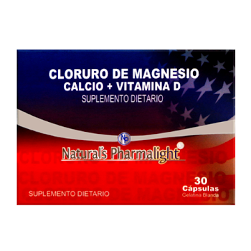 Naturals Pharmalight Cloruro De Magnesio + Calcio + Vitamina D Caja x 30 Cápsulas