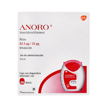 Anoro Umeclidinio + Vilanterol 6.25/25mcg Inhalador GSK x 30 Dosis  
