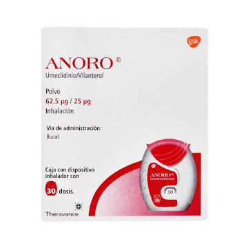 Anoro Umeclidinio + Vilanterol 6.25/25mcg Inhalador GSK x 30 Dosis  