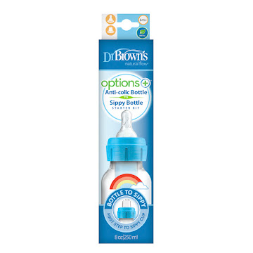 Tetero De Transición Dr   Brown'S Options+ 8oz Azul X1 Unidad 