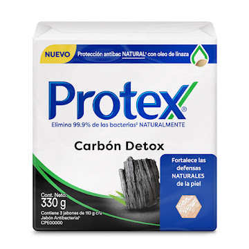 Jabón Antibacterial Protex Carbón Detox 110 gr Paquete x 3 und  