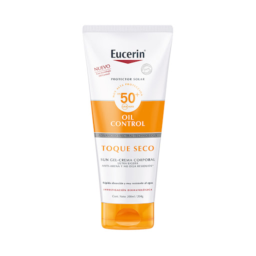 Protector Solar En Gel-Crema Corporal Eucerin Oil Control FPS 50+ Toque Seco x 200 ml