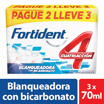 Crema Dental Fortident Blanqueadora 72 ml x 3 und  